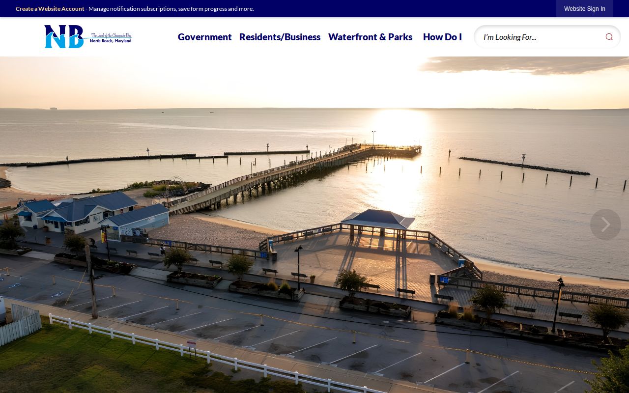 North Beach Maryland official town website and contact route